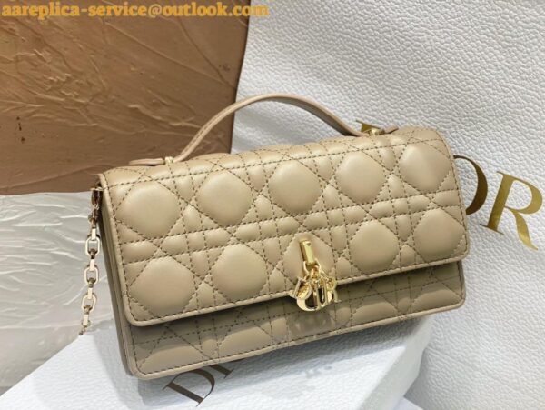 Replica Dior Miss Dior Mini Bag In Beige Cannage Lambskin 4