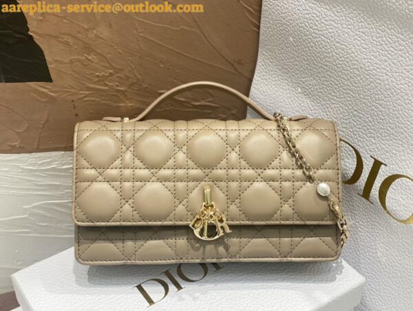 Replica Dior Miss Dior Mini Bag In Beige Cannage Lambskin 8