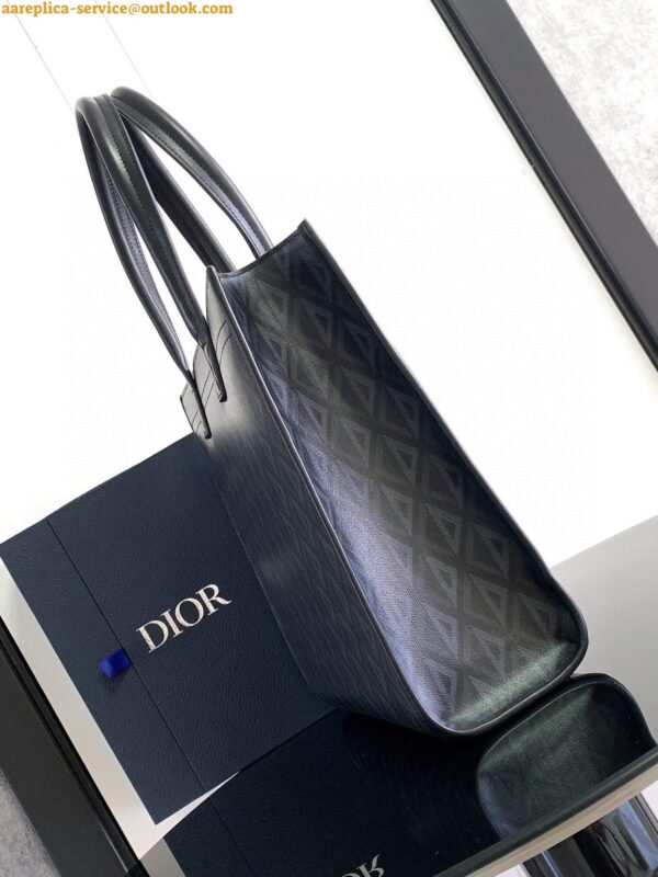 Replica Dior Safari Tote Bag in Black CD Diamond Canvas 8