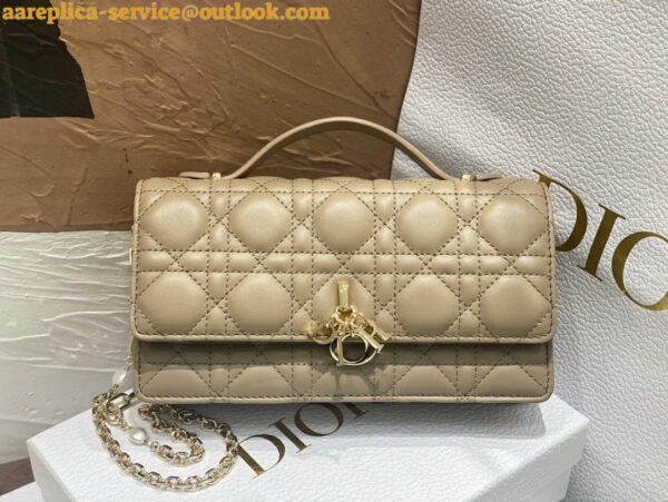 Replica Dior Miss Dior Mini Bag In Beige Cannage Lambskin 10