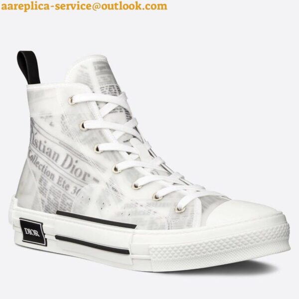 Replica Dior Men's B23 High-top Sneakers In Canvas with Newspaper Print 3