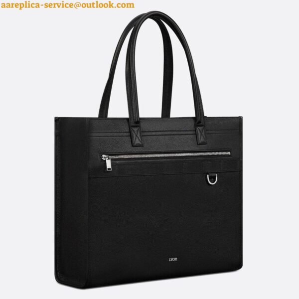 Replica Dior Safari Tote Bag in Black Grained Calfskin 3