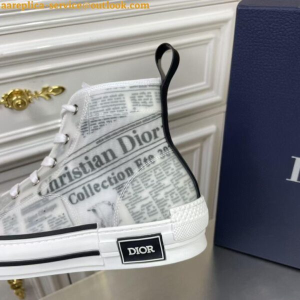 Replica Dior Men's B23 High-top Sneakers In Canvas with Newspaper Print 5