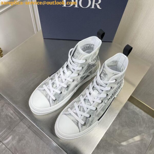 Replica Dior Men's B23 High-top Sneakers In Canvas with Newspaper Print 7