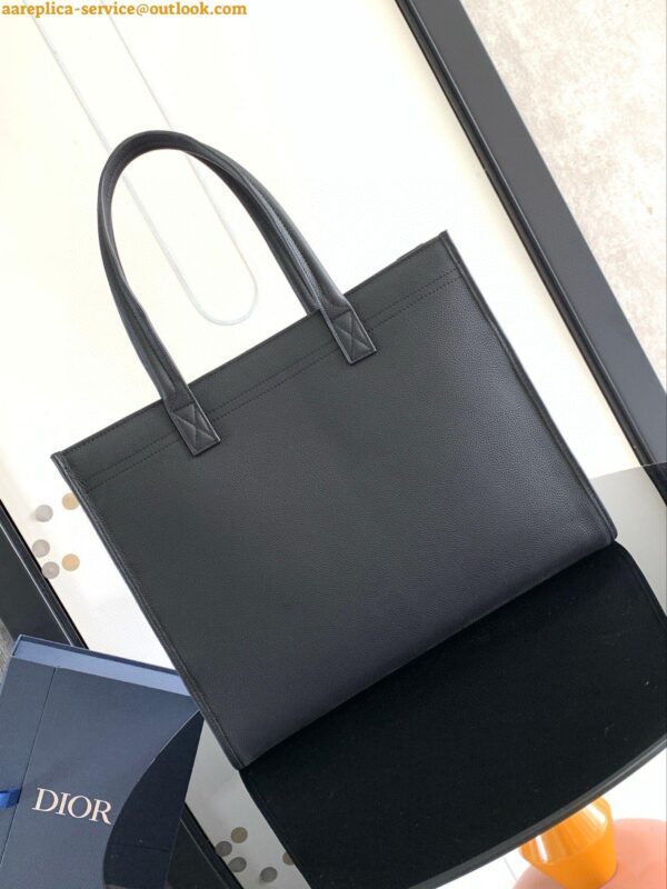 Replica Dior Safari Tote Bag in Black Grained Calfskin 6