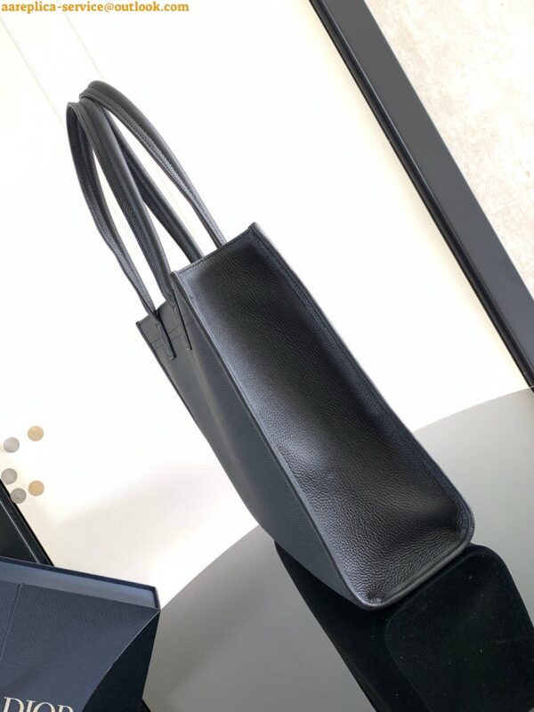 Replica Dior Safari Tote Bag in Black Grained Calfskin 8