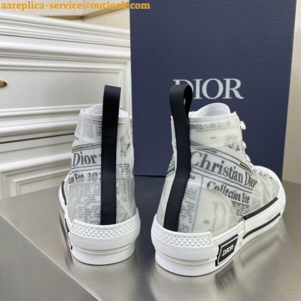 Replica Dior Men's B23 High-top Sneakers In Canvas with Newspaper Print 12