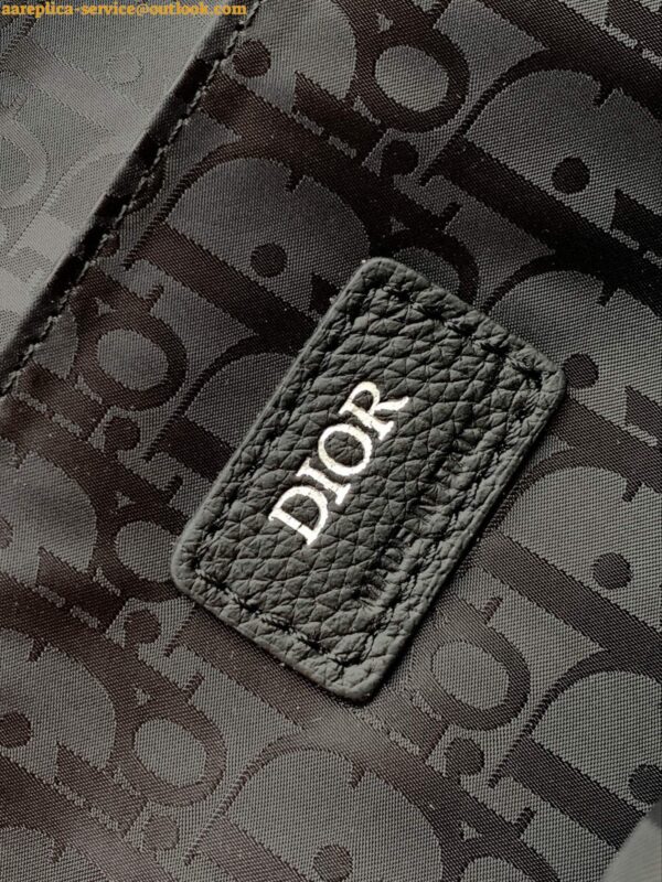 Replica Dior Safari Tote Bag in Black Grained Calfskin 10