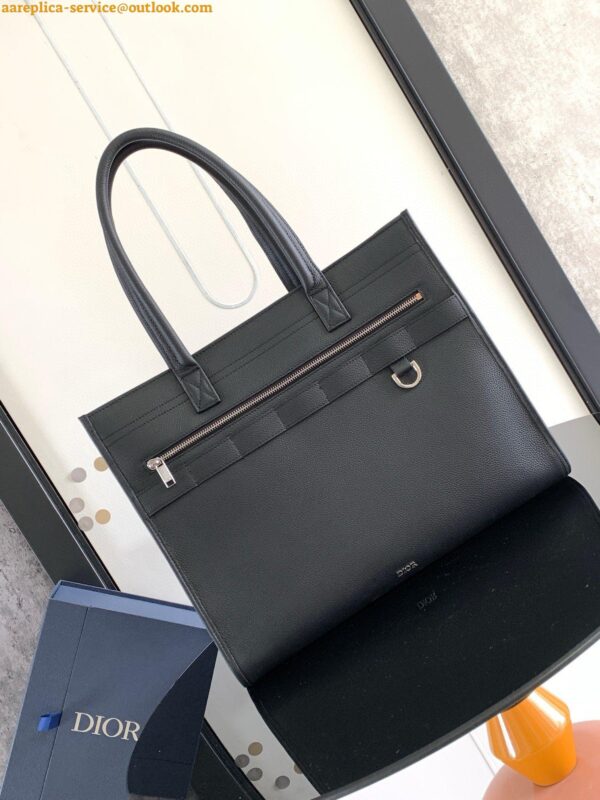 Replica Dior Safari Tote Bag in Black Grained Calfskin 11