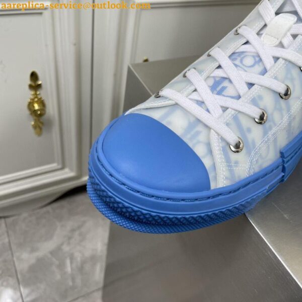 Replica Dior Men's B23 High-top Sneakers In Gradient Blue Oblique Canvas 5