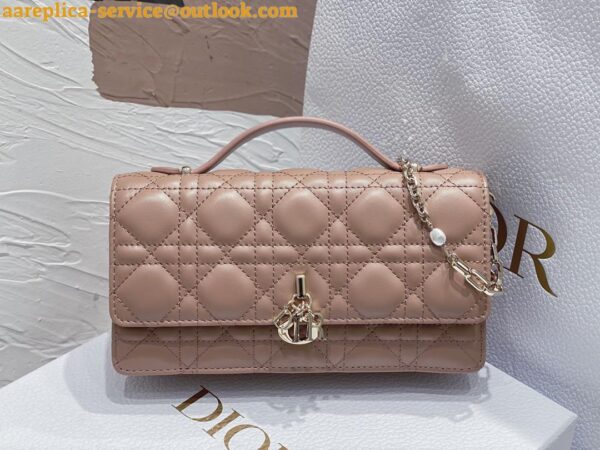 Replica Dior Miss Dior Mini Bag In Poudre Cannage Lambskin 9