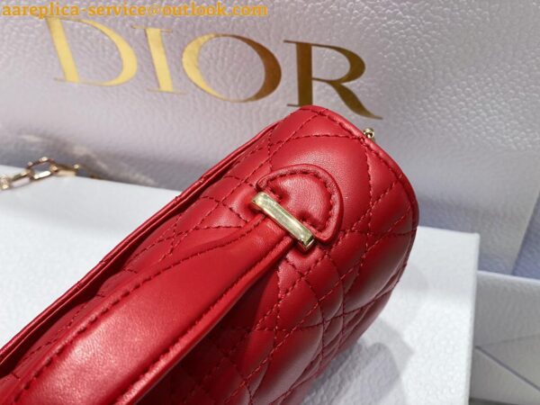 Replica Dior Miss Dior Mini Bag In Red Cannage Lambskin 4