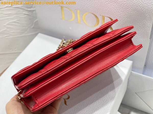 Replica Dior Miss Dior Mini Bag In Red Cannage Lambskin 6