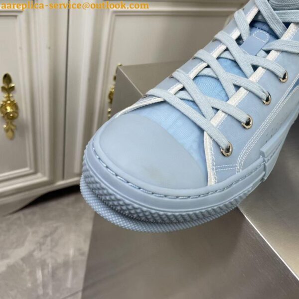 Replica Dior Men's B23 High-top Sneakers In Ligth Blue Oblique Canvas 7