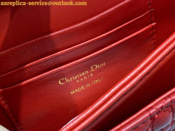 Replica Dior Miss Dior Mini Bag In Red Cannage Lambskin 8