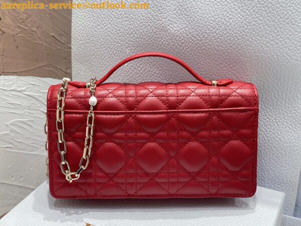 Replica Dior Miss Dior Mini Bag In Red Cannage Lambskin 9