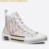 Replica Dior Men's B23 High-top Sneakers In Ligth Blue Oblique Canvas