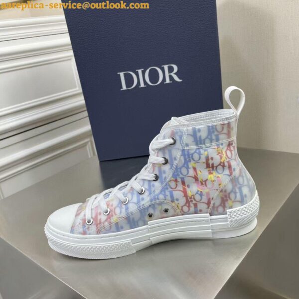 Replica Dior Men's B23 High-top Sneakers In Multicolour Oblique Canvas 5