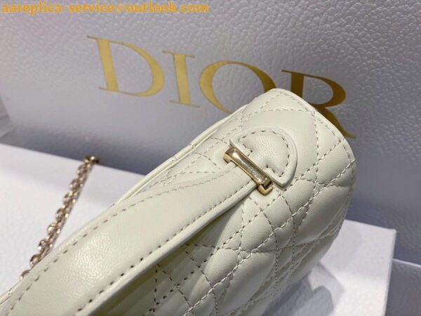 Replica Dior Miss Dior Mini Bag In White Cannage Lambskin 6