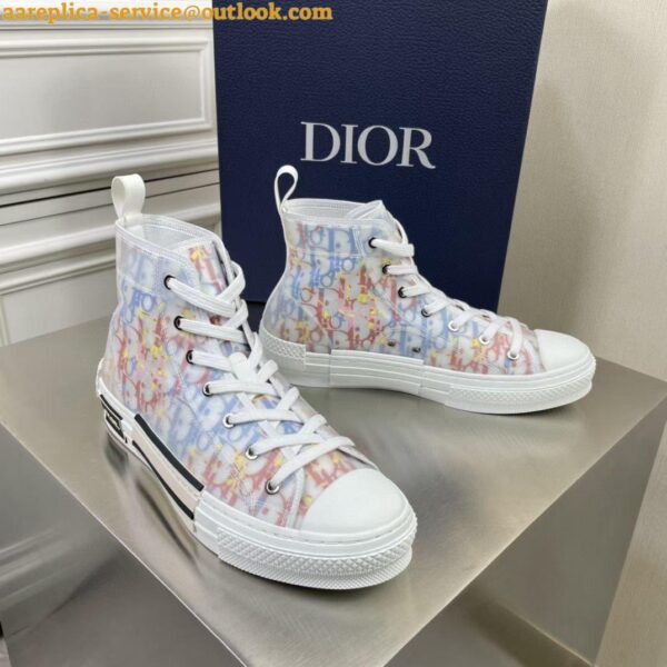 Replica Dior Men's B23 High-top Sneakers In Multicolour Oblique Canvas 6