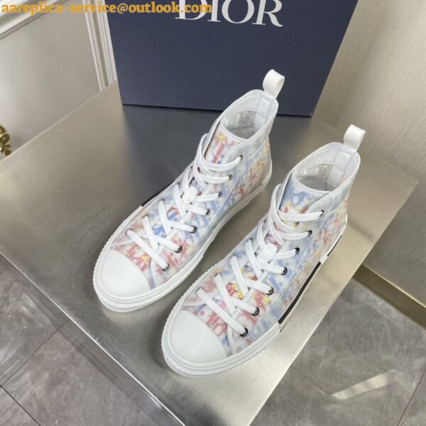 Replica Dior Men's B23 High-top Sneakers In Multicolour Oblique Canvas 7