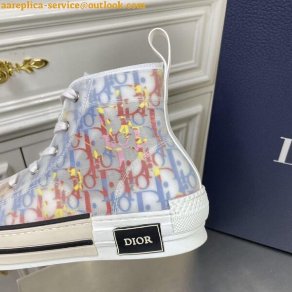 Replica Dior Men's B23 High-top Sneakers In Multicolour Oblique Canvas 8