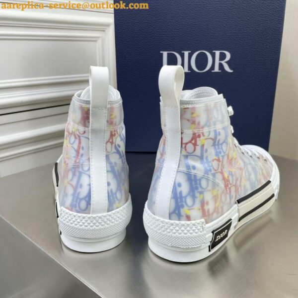 Replica Dior Men's B23 High-top Sneakers In Multicolour Oblique Canvas 10