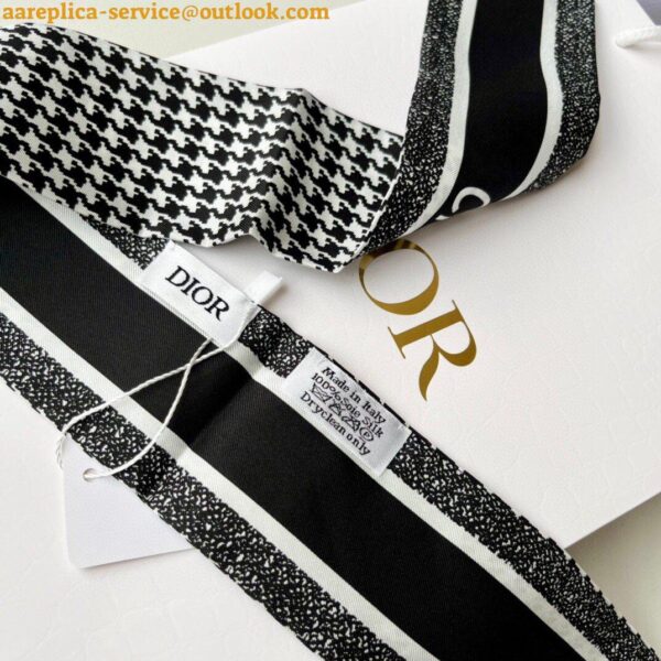 Replica Dior 30 Montaigne Mitzah Scarf in Black and White Silk Twill 5