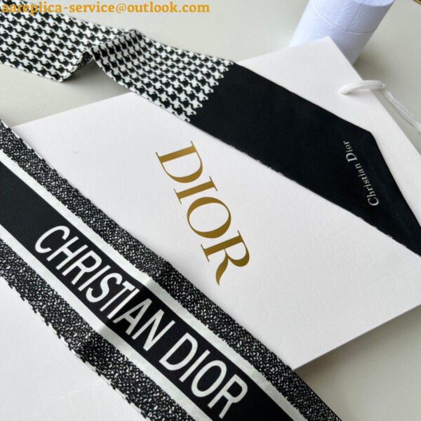 Replica Dior 30 Montaigne Mitzah Scarf in Black and White Silk Twill 8