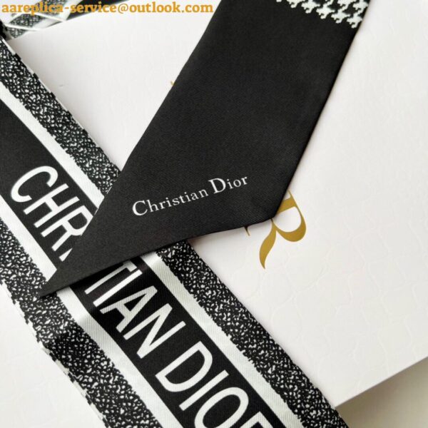 Replica Dior 30 Montaigne Mitzah Scarf in Black and White Silk Twill 9