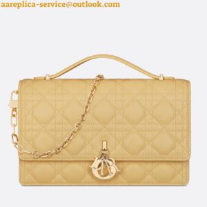 Replica Dior Miss Dior Top Handle Bag in Pastel Yellow Cannage Lambskin