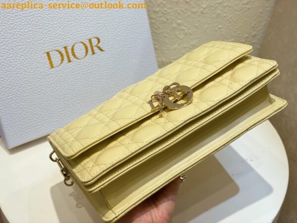 Replica Dior Miss Dior Top Handle Bag in Pastel Yellow Cannage Lambskin 6