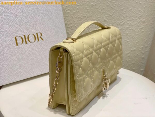 Replica Dior Miss Dior Top Handle Bag in Pastel Yellow Cannage Lambskin 7