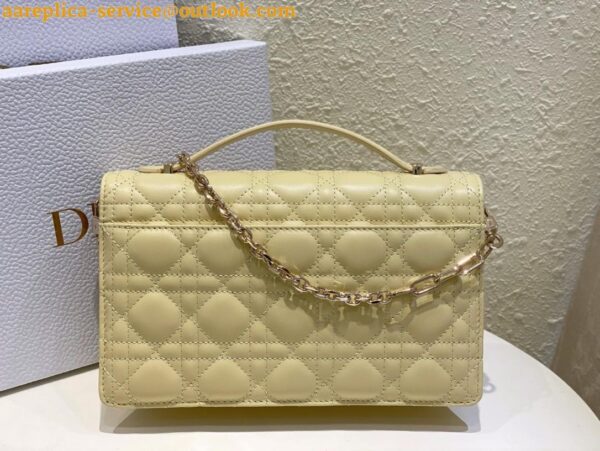 Replica Dior Miss Dior Top Handle Bag in Pastel Yellow Cannage Lambskin 8