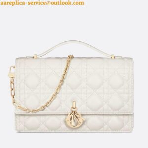 Replica Dior Miss Dior Top Handle Bag in White Cannage Lambskin 2