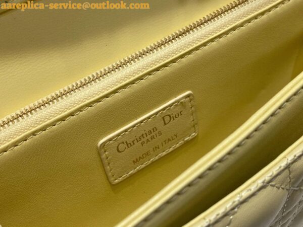 Replica Dior Miss Dior Top Handle Bag in Pastel Yellow Cannage Lambskin 13