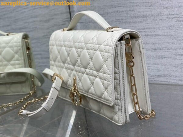 Replica Dior Miss Dior Top Handle Bag in White Cannage Lambskin 4