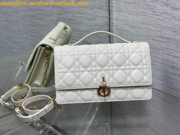 Replica Dior Miss Dior Top Handle Bag in White Cannage Lambskin 7