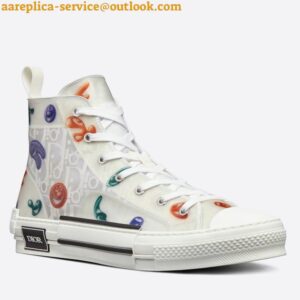 Replica Dior Men's B23 High-top Sneakers with Kenny Scharf Motif