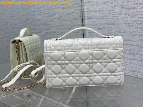 Replica Dior Miss Dior Top Handle Bag in White Cannage Lambskin 10