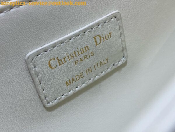 Replica Dior Miss Dior Top Handle Bag in White Cannage Lambskin 12