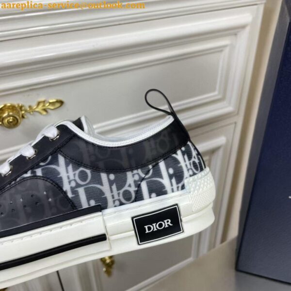 Replica Dior Men's B23 Low-top Sneakers In Black and White Oblique Canvas 5