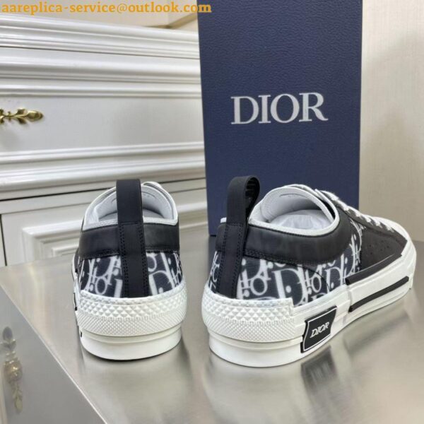 Replica Dior Men's B23 Low-top Sneakers In Black and White Oblique Canvas 7