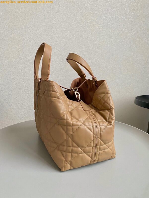 Replica Dior Toujours Large Bag in Brown Macrocannage Calfskin 7