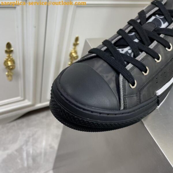 Replica Dior Men's B23 Low-top Sneakers In Black Oblique Canvas 3