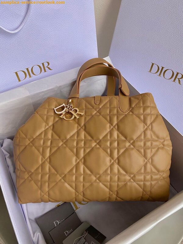 Replica Dior Toujours Large Bag in Brown Macrocannage Calfskin 9