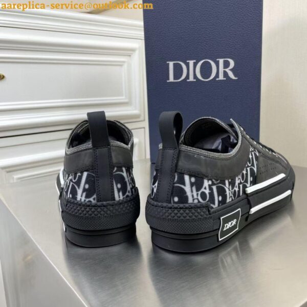 Replica Dior Men's B23 Low-top Sneakers In Black Oblique Canvas 9