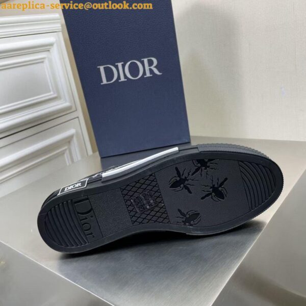 Replica Dior Men's B23 Low-top Sneakers In Black Oblique Canvas 11