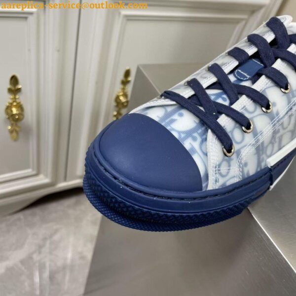 Replica Dior Men's B23 Low-top Sneakers In Blue Oblique Canvas 5