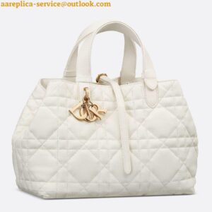 Replica Dior Toujours Large Bag in White Macrocannage Calfskin